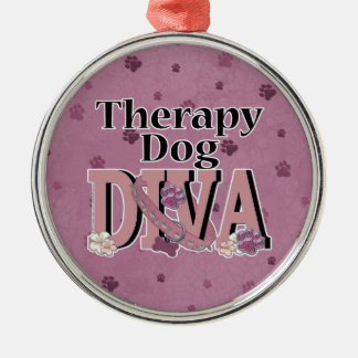 Ornamento De Metal DIVA do cão da terapia