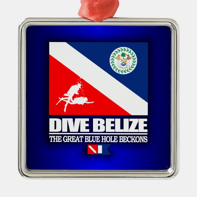 Ornamento De Metal Dive Belize (Frente)