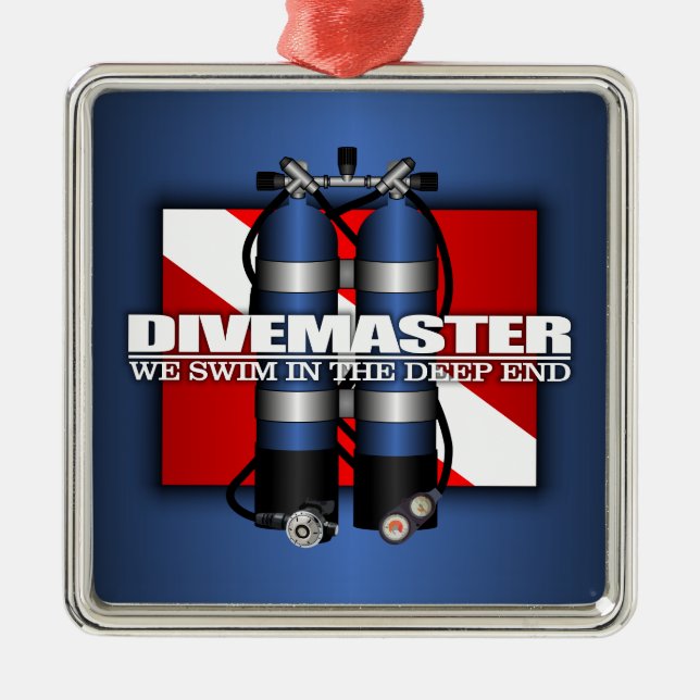 Ornamento De Metal Divemaster (Tanques Scuba) (Frente)