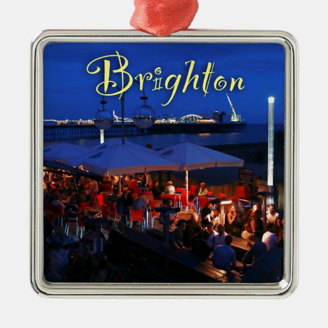 Ornamento De Metal Divertido em Brighton! (Frente)