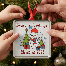 Ornamento De Metal DIVERTIDO Natal Vermelho & Verde 2024 Vintage