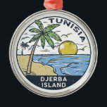 Ornamento De Metal Djerba Tunísia Vintage Emblem<br><div class="desc">Design de arte vetorial Djerba. Djerba,  uma ilha ao largo da Tunísia,  é conhecida pelas praias mediterrânicas.</div>