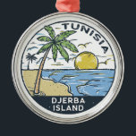 Ornamento De Metal Djerba Tunísia Vintage Emblem<br><div class="desc">Design de arte vetorial Djerba. Djerba,  uma ilha ao largo da Tunísia,  é conhecida pelas praias mediterrânicas.</div>