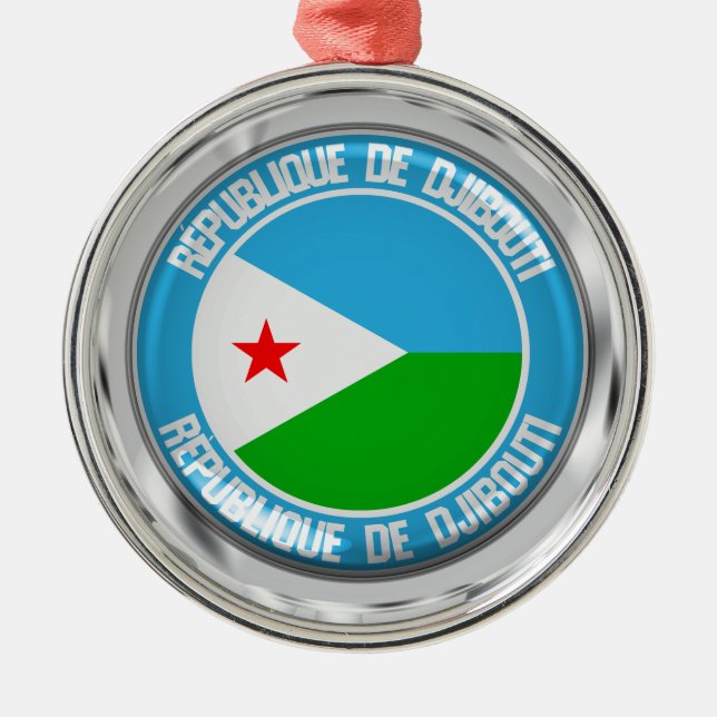 Ornamento De Metal Djibouti Round Emblem (Frente)