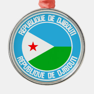 Ornamento De Metal Djibouti Round Emblem