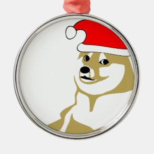 Ornamento De Metal do doge uau do meme xmas muito tal chapéu muito