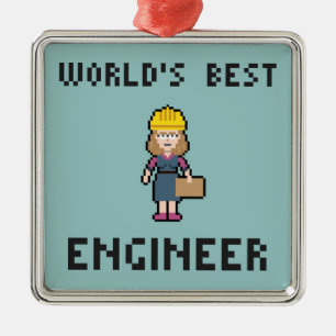 Ornamento De Metal Do pixel engenheiro fêmea melhor