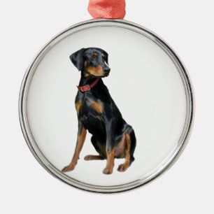 Ornamento De Metal Doberman Pinscher (natural)