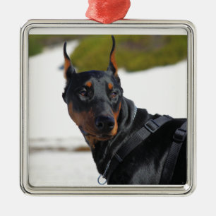 Ornamento De Metal Doberman - Preto - Bogie
