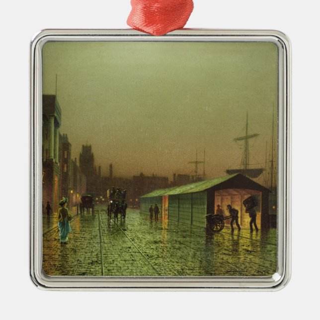 Ornamento De Metal Docas de John Atkinson Grimshaw | Liverpool (Frente)