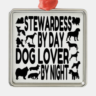 Ornamento De Metal Dog Lover Stewardese