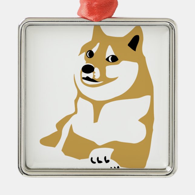 Ornamento De Metal Doge - meme do Internet (Frente)