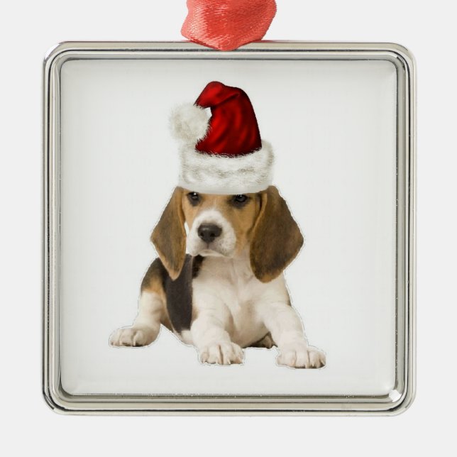 Ornamento De Metal Dogs~Original Ditzy Ornament~Beagle~Christmas (Frente)