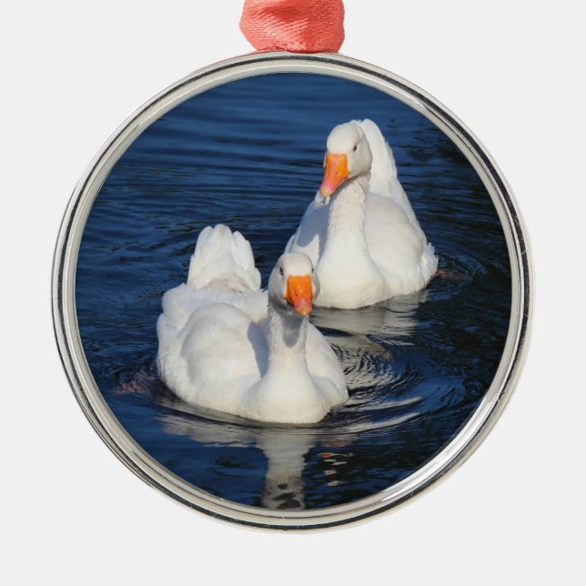 Ornamento De Metal Dois Emden Geese II (Frente)