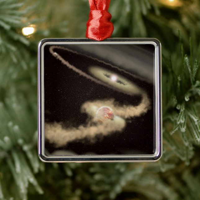Ornamento De Metal Dois Exoplanetas Gás Orbitando Uma Jovem Estrela (Árvore)
