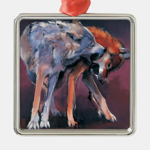 Ornamento De Metal Dois lobos 2001