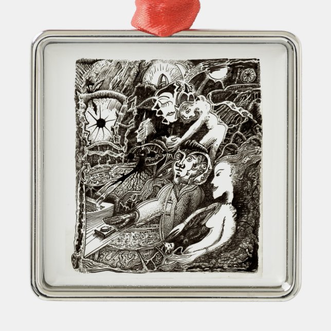 Ornamento De Metal Dois mundos (Frente)