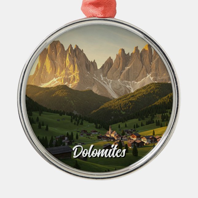 Ornamento De Metal Dolomites Itália Viagem (Frente)