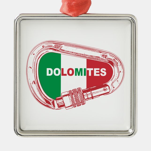Ornamento De Metal Dolomites Subindo Carabiner (Frente)