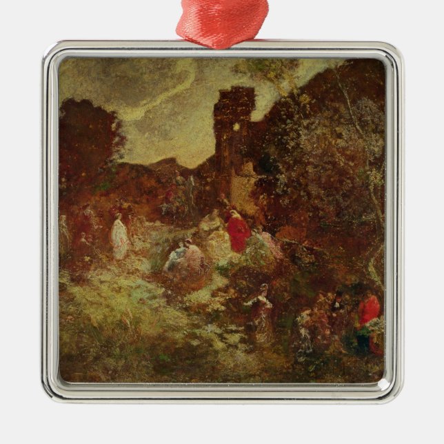 Ornamento De Metal Don Quixote e Sancho Panza, c.1865 (Frente)