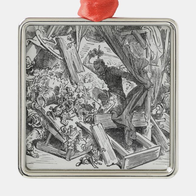 Ornamento De Metal Don Quixote que luta os fantoches (Frente)