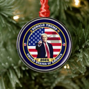 Ornamento De Metal Donald Trump Estados Unidos da América