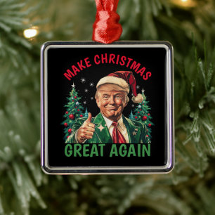 Ornamento De Metal Donald Trump Papai Noel faz Excelente de Natal nov