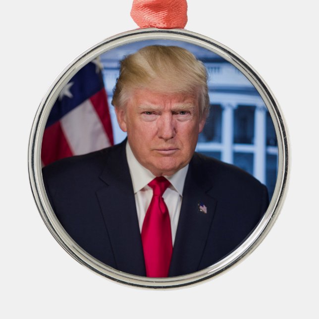 Ornamento De Metal Donald Trump Retrato Presidencial Oficial (Frente)