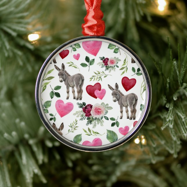 Ornamento De Metal Donkey Lovers Christmas Ornament Keepsake (Árvore)