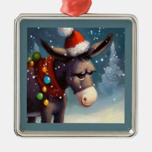 Ornamento De Metal Donkey Natal 2