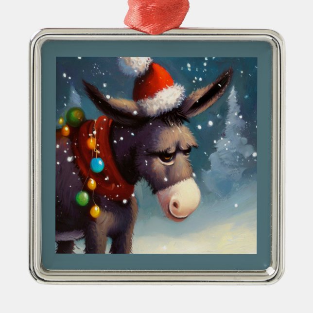 Ornamento De Metal Donkey Natal 2 (Frente)