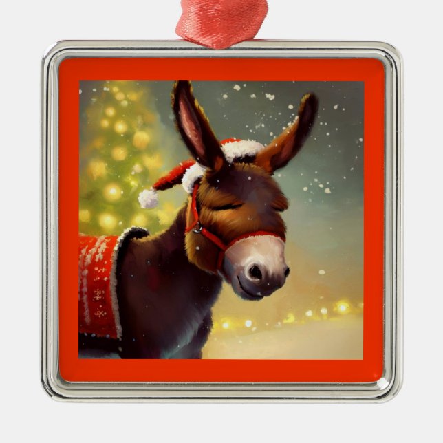 Ornamento De Metal Donkey Natal 4 (Frente)