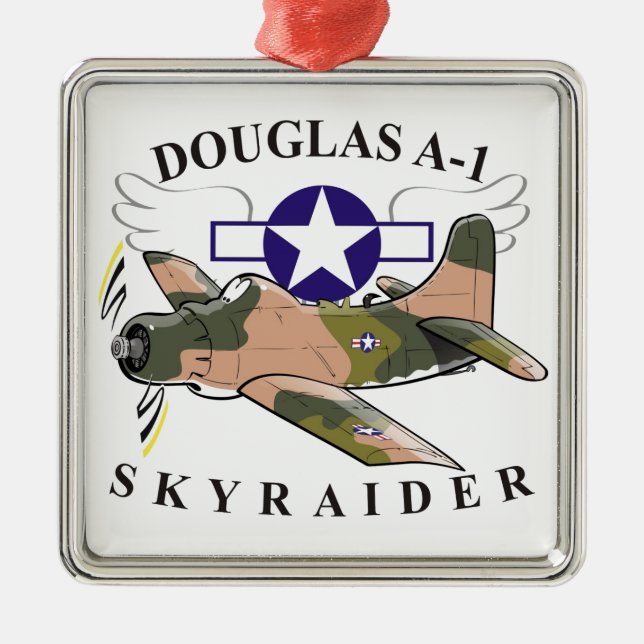 Ornamento De Metal douglas a-1 skyraider (Frente)