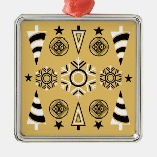 Ornamento De Metal Dourada Arte Nouveau Decoração de Natal