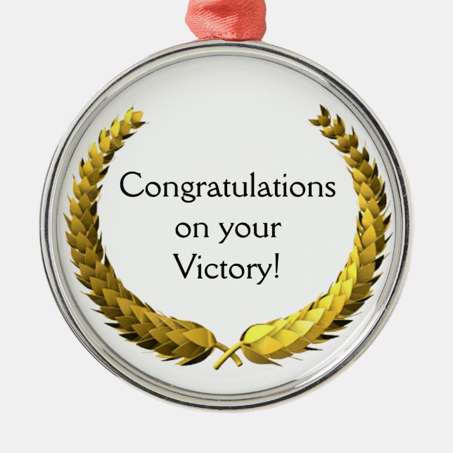 Ornamento De Metal Dourada Laurel Wreath (Frente)