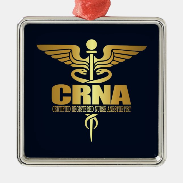 Ornamento De Metal Dourado Caduceus (CRNA) (Frente)