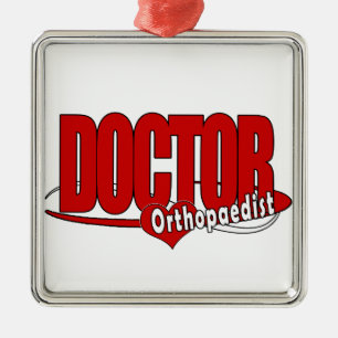 ORNAMENTO DE METAL DOUTOR VERMELHO DO ORTHOPEDISTA LOGO