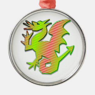 Ornamento De Metal Dragão Estilizado