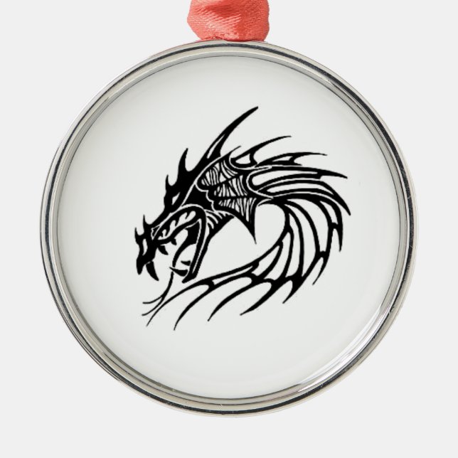 Ornamento De Metal Dragão negro (Frente)
