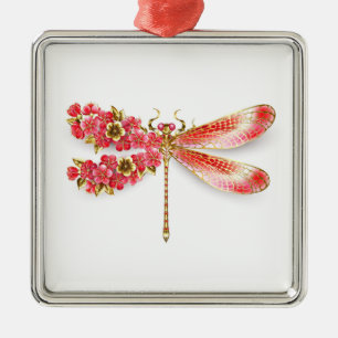 Ornamento De Metal Dragonfly com joalheria sakura