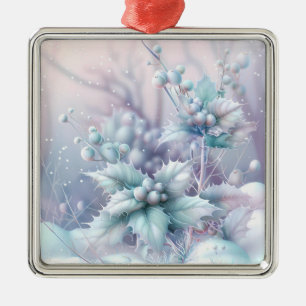 Ornamento De Metal Dreamy Christmas Holly Ornament
