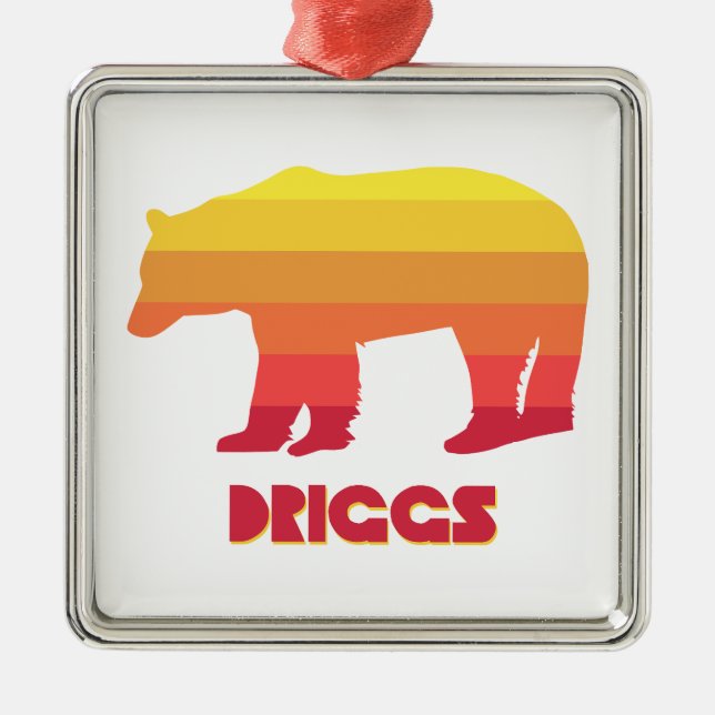 Ornamento De Metal Driggs Idaho Rainbow Bear (Frente)