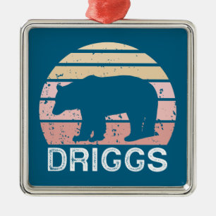 Ornamento De Metal Driggs Idaho Retro Bear
