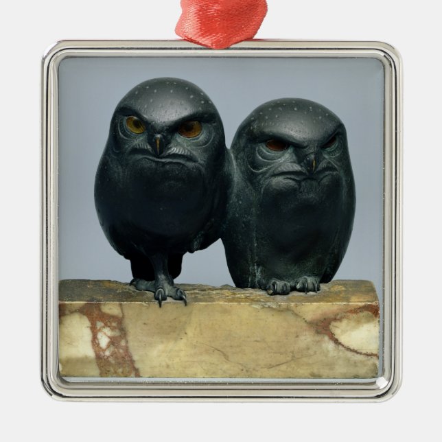 Ornamento De Metal Duas corujas, 1903-04 (Frente)