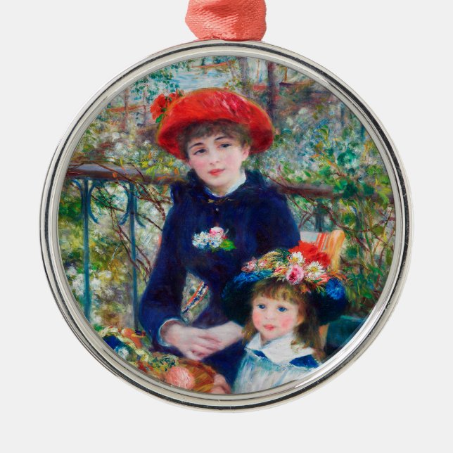 Ornamento De Metal Duas Irmãs - Impressionista Renoir Pintura 1881 (Frente)