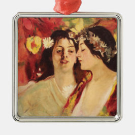 Ornamento De Metal Duas musas de Primavera (por Stefan Luchian)