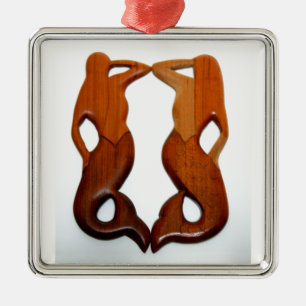 Ornamento De Metal duas sereias da vigia