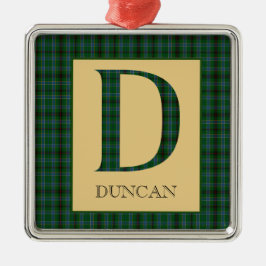 Ornamento De Metal Duncan Tartan Monograma D