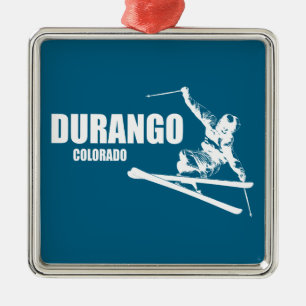 Ornamento De Metal Durango Colorado Skier