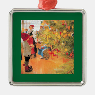 Ornamento De Metal É Natal de novo - Garoto olhando para a árvore